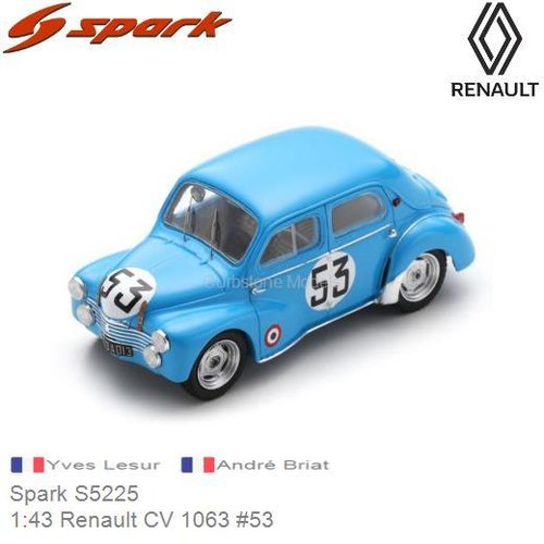 Modelauto 1:43 Renault CV 1063 #53 | Yves Lesur (Spark S5225)