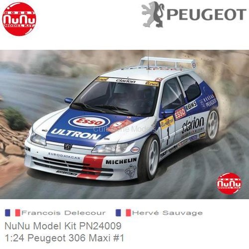 Bouwpakket 1:24 Peugeot 306 Maxi #1 | Francois Delecour (NuNu Model Kit PN24009)