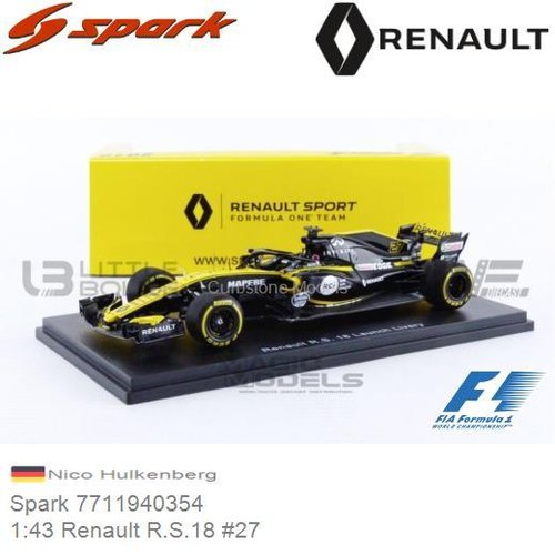 Modelauto 1:43 Renault R.S.18 #27 | Nico Hulkenberg (Spark 7711940354)
