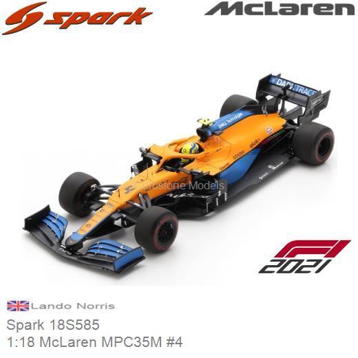 1:18 McLaren 2021 3rd Emilia Romagna Lando Norris figurine