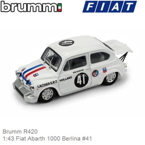 Modelauto 1:43 Fiat Abarth 1000 Berlina #41 | Wim Boshuis  (Brumm R420)