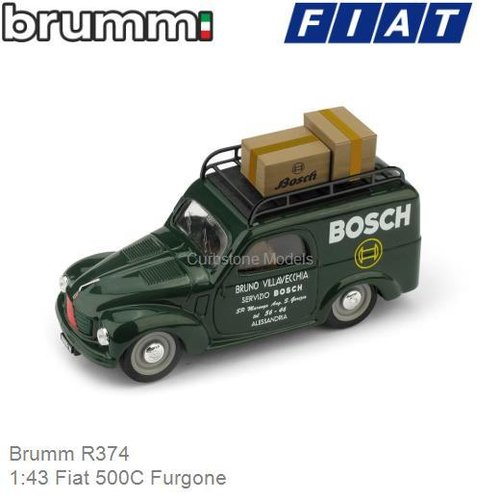 Modelauto 1:43 Fiat 500C Furgone (Brumm R374)