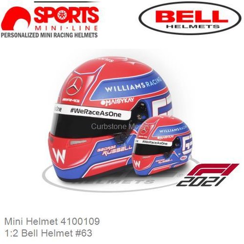 1:2 Bell Helmet #63 | George Russell (Mini Helmet 4100109)