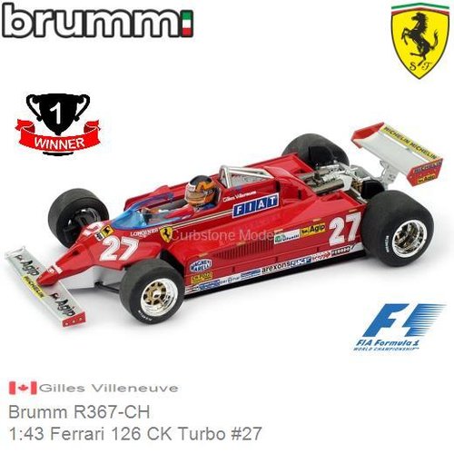 Modelauto 1:43 Ferrari 126 CK Turbo #27 | Gilles Villeneuve (Brumm R367-CH)