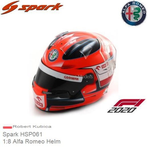 Modelauto 1:8 Alfa Romeo Helm | Robert Kubica (Spark HSP061)