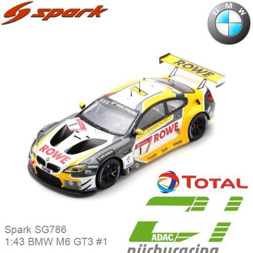 PRE-ORDER 1:43 BMW M6 GT3 #1 (Spark SG786)