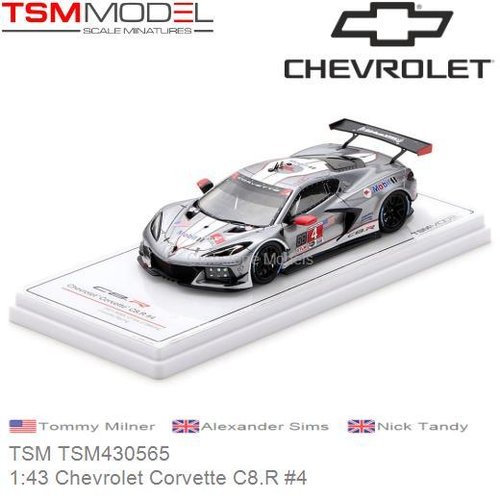 Modelauto 1:43 Chevrolet Corvette C8.R #4 | Tommy Milner (TSM TSM430565)