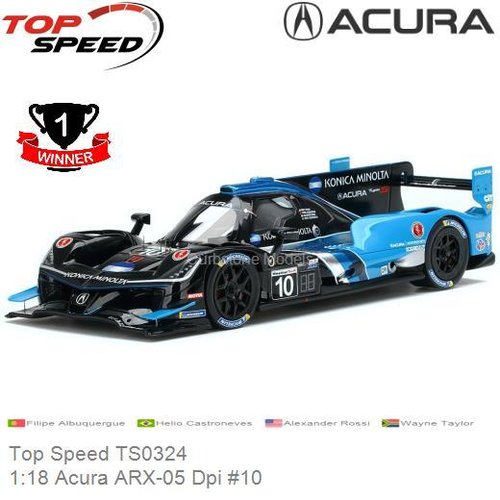 Modelauto 1:18 Acura ARX-05 Dpi #10 | Filipe Albuquergue (Top Speed TS0324)