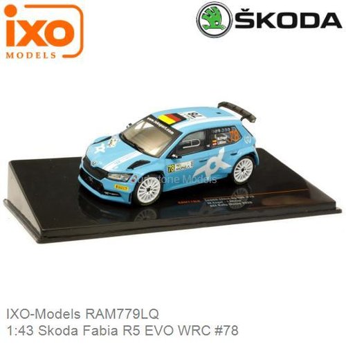 Modelauto 1:43 Skoda Fabia R5 EVO WRC #78 (IXO-Models RAM779LQ)