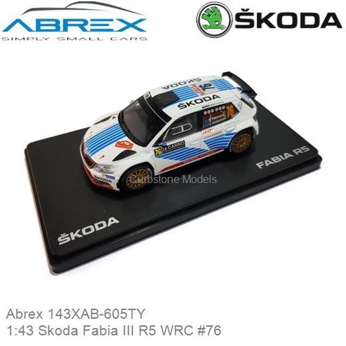 Modelauto 1:43 Skoda Fabia III R5 WRC #76 (Abrex 143XAB-605TY)