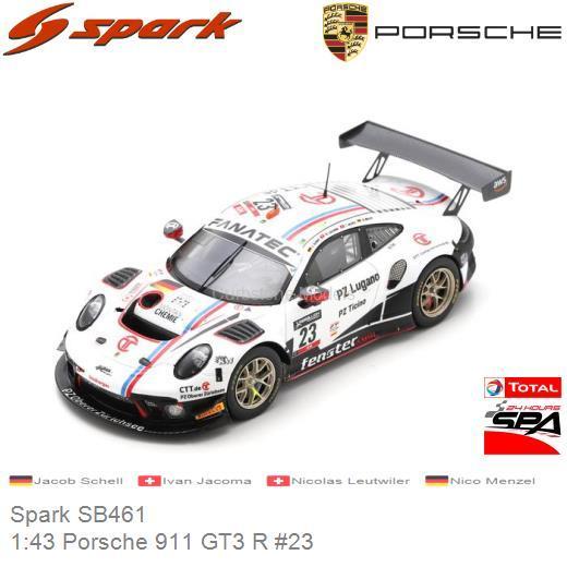 Modelauto 1:43 Porsche 911 GT3 R #23 | Jacob Schell (Spark SB461)