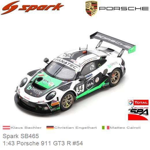 Modelauto 1:43 Porsche 911 GT3 R #54 | Klaus Bachler (Spark SB465)