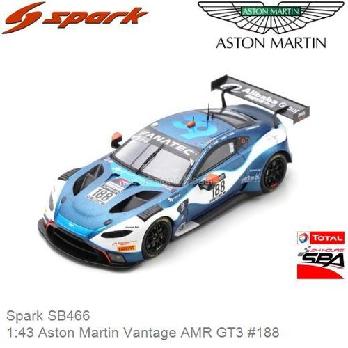 Modelauto 1:43 Aston Martin Vantage AMR GT3 #188 (Spark SB466)