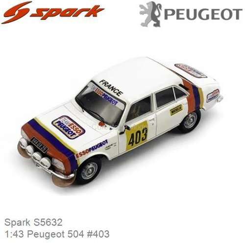 PRE-ORDER 1:43 Peugeot 504 #403 | Jean Guichet (Spark S5632)