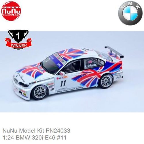 PRE-ORDER 1:24 BMW 320i E46 #11 | Andy Priaulx (NuNu Model Kit PN24033)