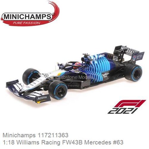 Modelauto 1:18 Williams Racing FW43B Mercedes #63 | George Russell (Minichamps 117211363)