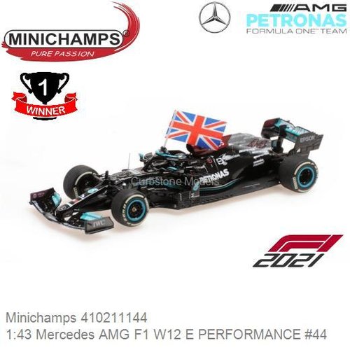 Modelauto 1:43 Mercedes AMG F1 W12 E PERFORMANCE #44 | Lewis Hamilton (Minichamps 410211144)