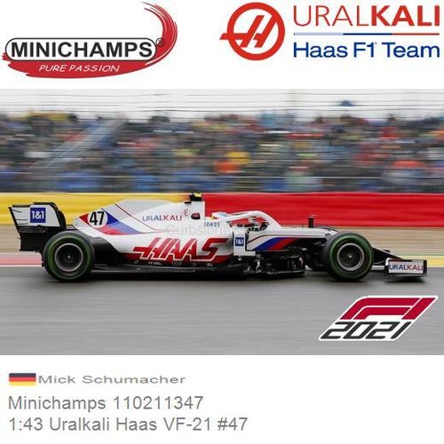 PRE-ORDER 1:43 Uralkali Haas VF-21 #47 | Mick Schumacher (Minichamps 110211347)