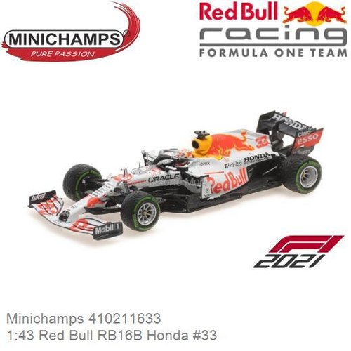 PRE-ORDER 1:43 Red Bull RB16B Honda #33 | Max Verstappen (Minichamps 410211633)