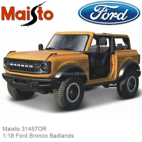 Modelauto 1:18 Ford Bronco Badlands (Maisto 31457OR)