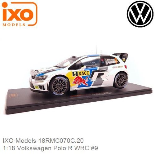 Modelauto 1:18 Volkswagen Polo R WRC #9 | Andreas Mikkelsen (IXO-Models 18RMC070C.20)