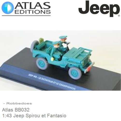 Modelauto 1:43 Jeep Spirou et Fantasio | - Robbedoes (Atlas BB032)