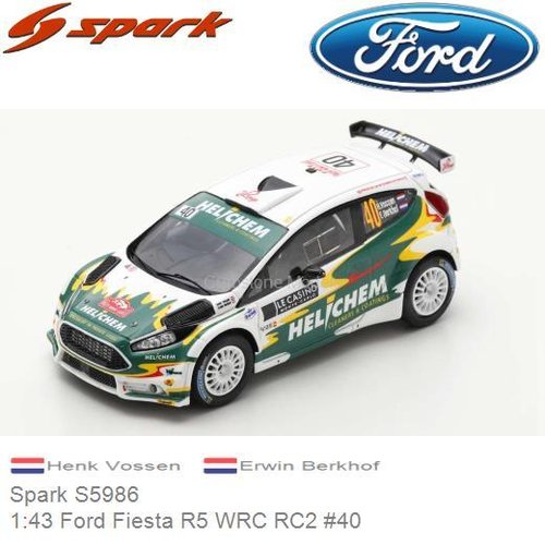 Modelauto 1:43 Ford Fiesta R5 WRC RC2 #40 | Henk Vossen (Spark S5986)