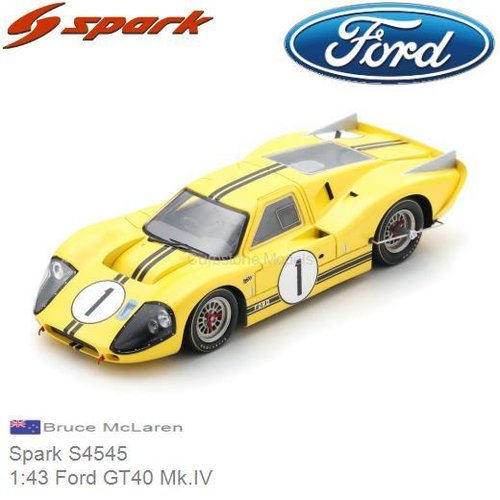 Modelauto 1:43 Ford GT40 Mk.IV | Bruce McLaren (Spark S4545)