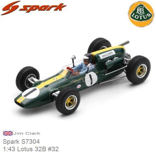 PRE-ORDER 1:43 Lotus 32B #32 | Jim Clark (Spark S7304)