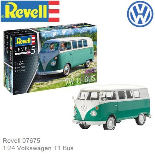 Bouwpakket 1:24 Volkswagen T1 Bus (Revell 07675)