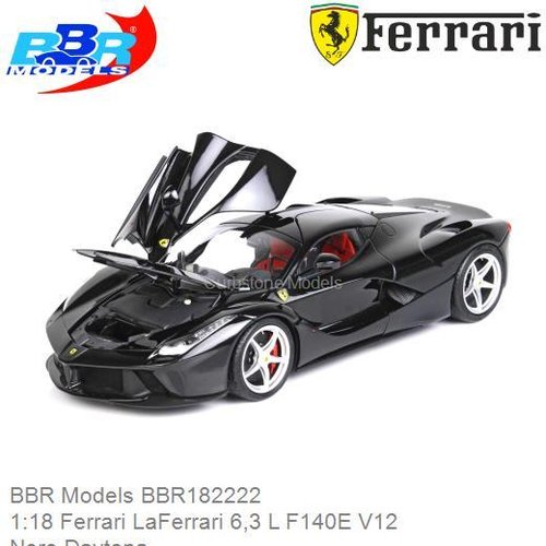PRE-ORDER 1:18 Ferrari LaFerrari 6,3 L F140E V12
Nero Daytona (BBR Models BBR182222)