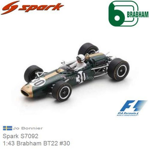 Modelauto 1:43 Brabham BT22 #30 | Jo Bonnier (Spark S7092)