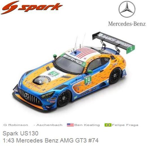 PRE-ORDER 1:43 Mercedes Benz AMG GT3 #74 | G Robinson (Spark US130)