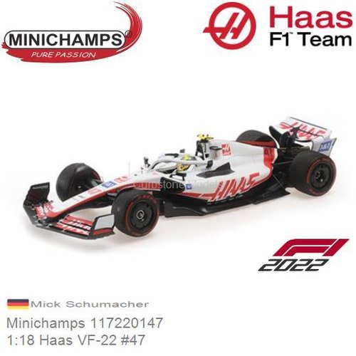 PRE-ORDER 1:18 Haas VF-22 #47 | Mick Schumacher (Minichamps 117220147)