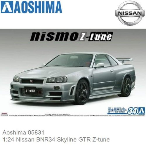 Bouwpakket 1:24 Nissan BNR34 Skyline GTR Z-tune (Aoshima 05831)