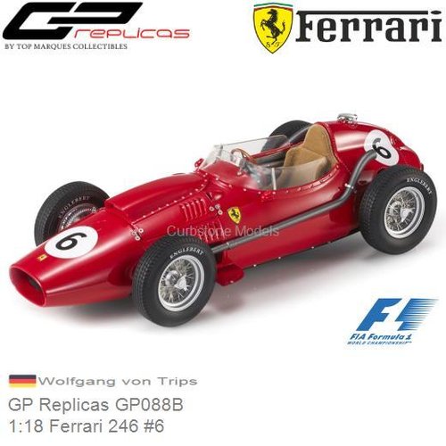 Modelauto 1:18 Ferrari 246 #6 (GP Replicas GP088B)