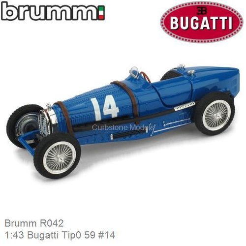 Modelauto 1:43 Bugatti Tip0 59 #14 | Tazio Nuvolari (Brumm R042)