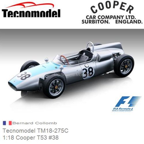 Modelauto 1:18 Cooper T53 #38 | Bernard Collomb (Tecnomodel TM18-275C)