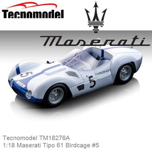 Modelauto 1:18 Maserati Tipo 61 Birdcage #5 (Tecnomodel TM18276A)