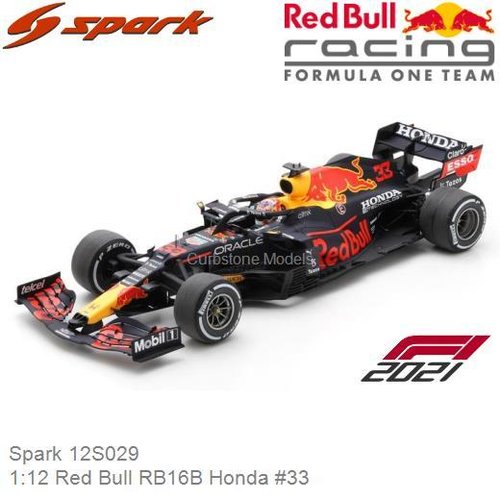 PRE-ORDER 1:12 Red Bull RB16B Honda #33 | Max Verstappen (Spark 12S029)