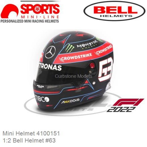1:2 Bell Helmet #63 | George Russell (Mini Helmet 4100151)