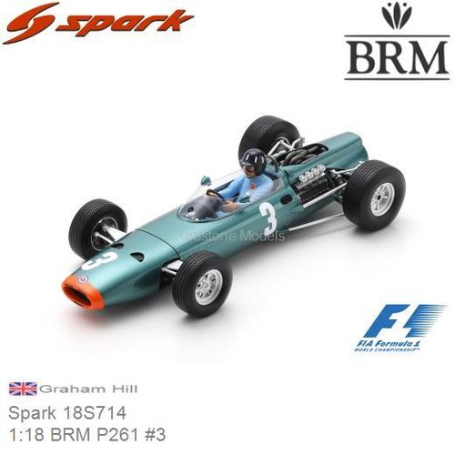PRE-ORDER 1:18 BRM P261 #3 | Graham Hill (Spark 18S714)