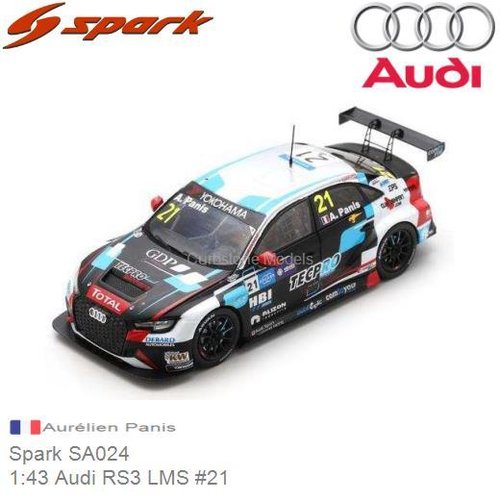 PRE-ORDER 1:43 Audi RS3 LMS #21 | Aurélien Panis (Spark SA024)