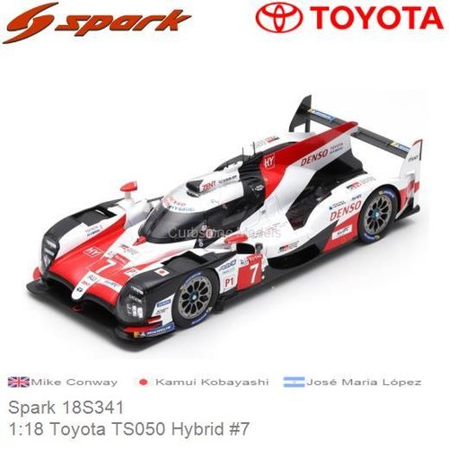 Modelauto 1:18 Toyota TS050 Hybrid #7 | Mike Conway (Spark 18S341)
