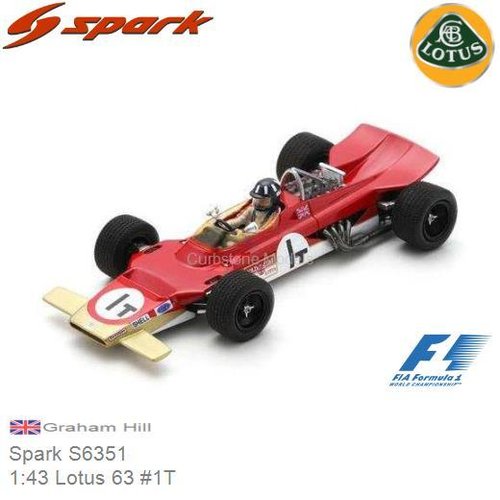 Modelauto 1:43 Lotus 63 #1T | Graham Hill (Spark S6351)