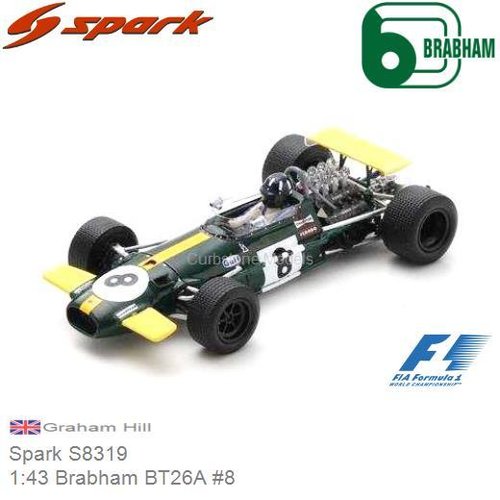 Modelauto 1:43 Brabham BT26A #8 | Graham Hill (Spark S8319)