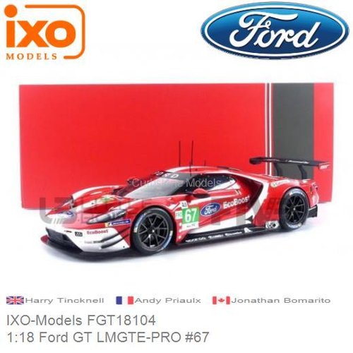Modelauto 1:18 Ford GT LMGTE-PRO #67 | Harry Tincknell (IXO-Models FGT18104)