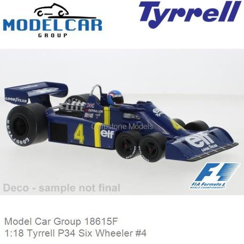 PRE-ORDER 1:18 Tyrrell P34 Six Wheeler #4 (Model Car Group 18615F)