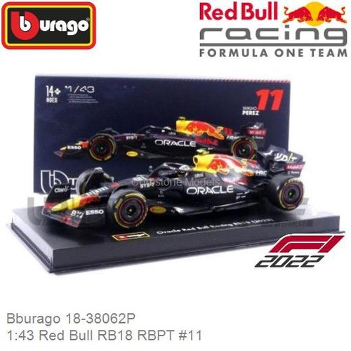 Modelauto 1:43 Red Bull RB18 RBPT #11 | Sergio Pérez (Bburago 18-38062P)