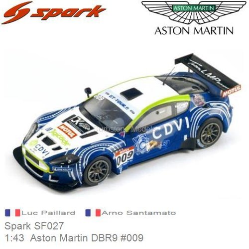 Modelauto 1:43  Aston Martin DBR9 #009 | Luc Paillard  (Spark SF027)